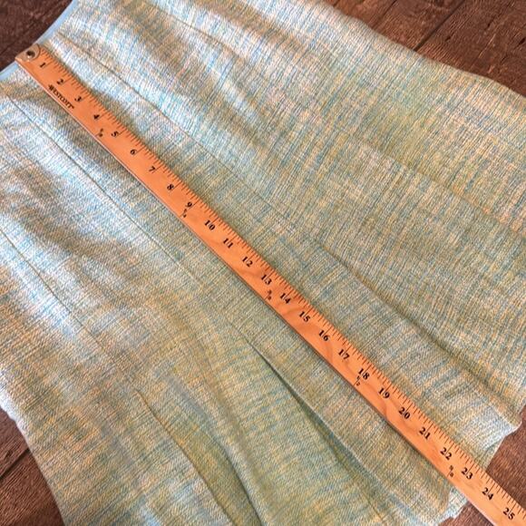 Pendleton Women's Vintage Silk Pleated Midi Skirt Light Blue Green Size 10 - Picture 5 of 10